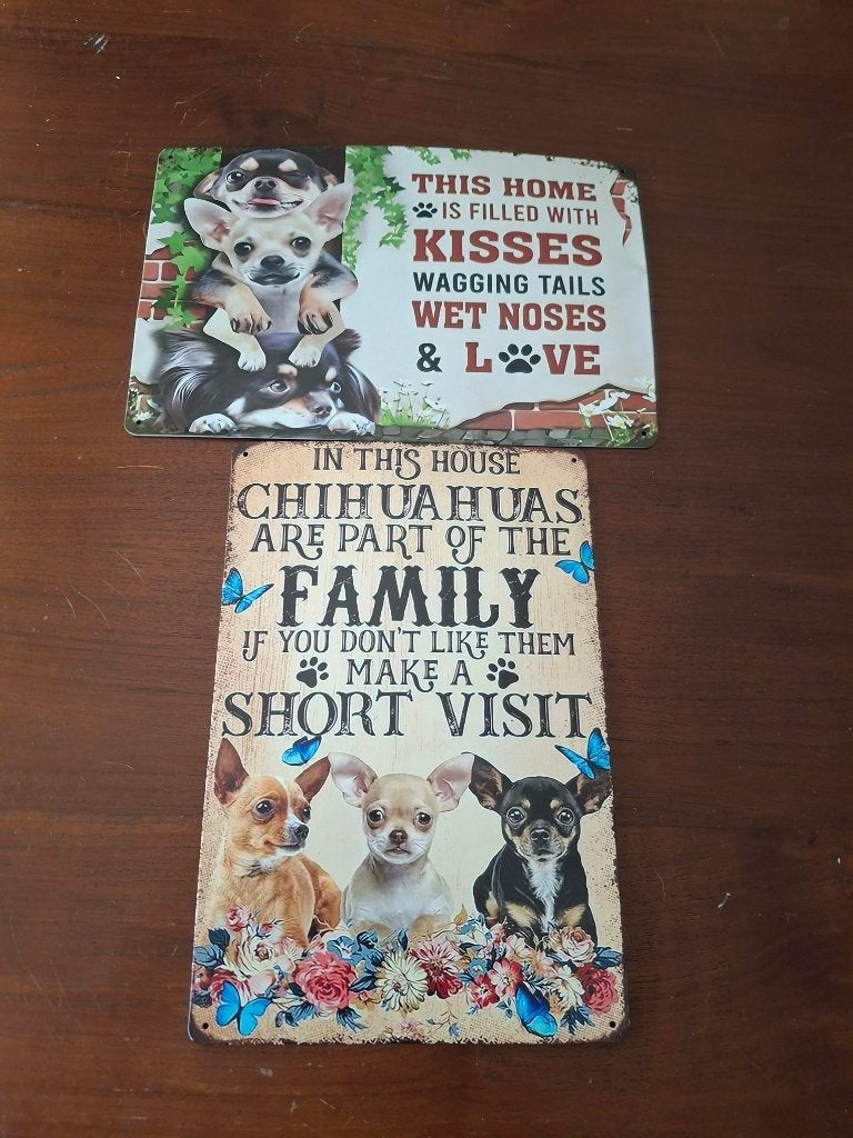 CHIHUAHUAS 2 IJZEREN AFFICHES, Dieren en Toebehoren, Ophalen of Verzenden, Nieuw