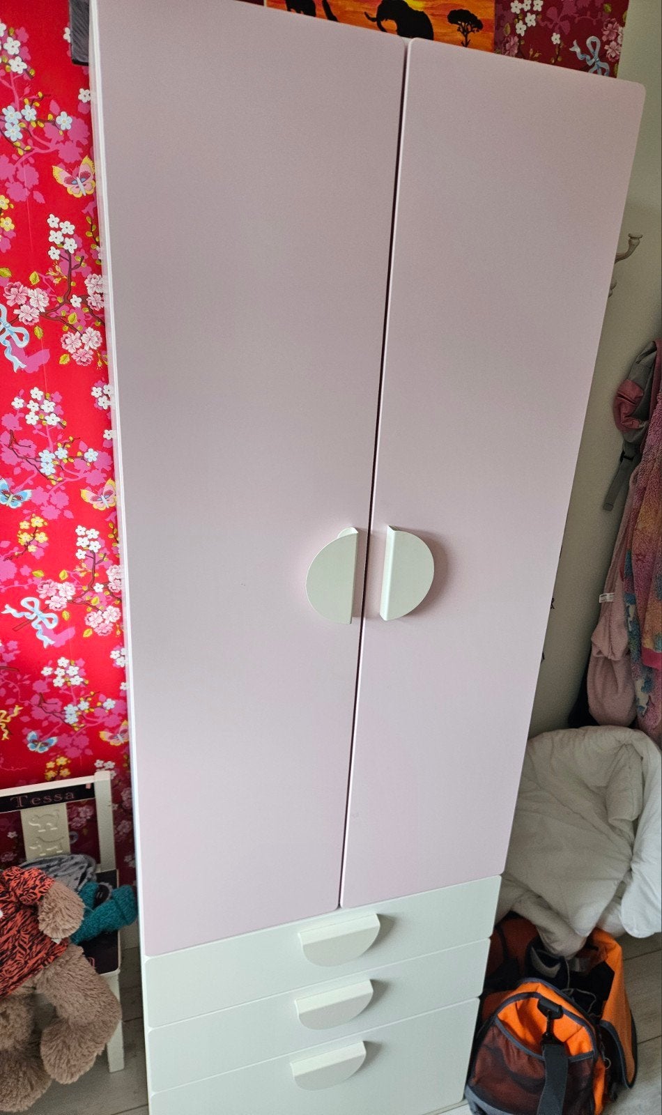 IKEA SMÅSTAD Kinderkast - Roze/Wit met Lades, Ophalen, Gebruikt, 50 tot 70 cm, 105 cm of meer