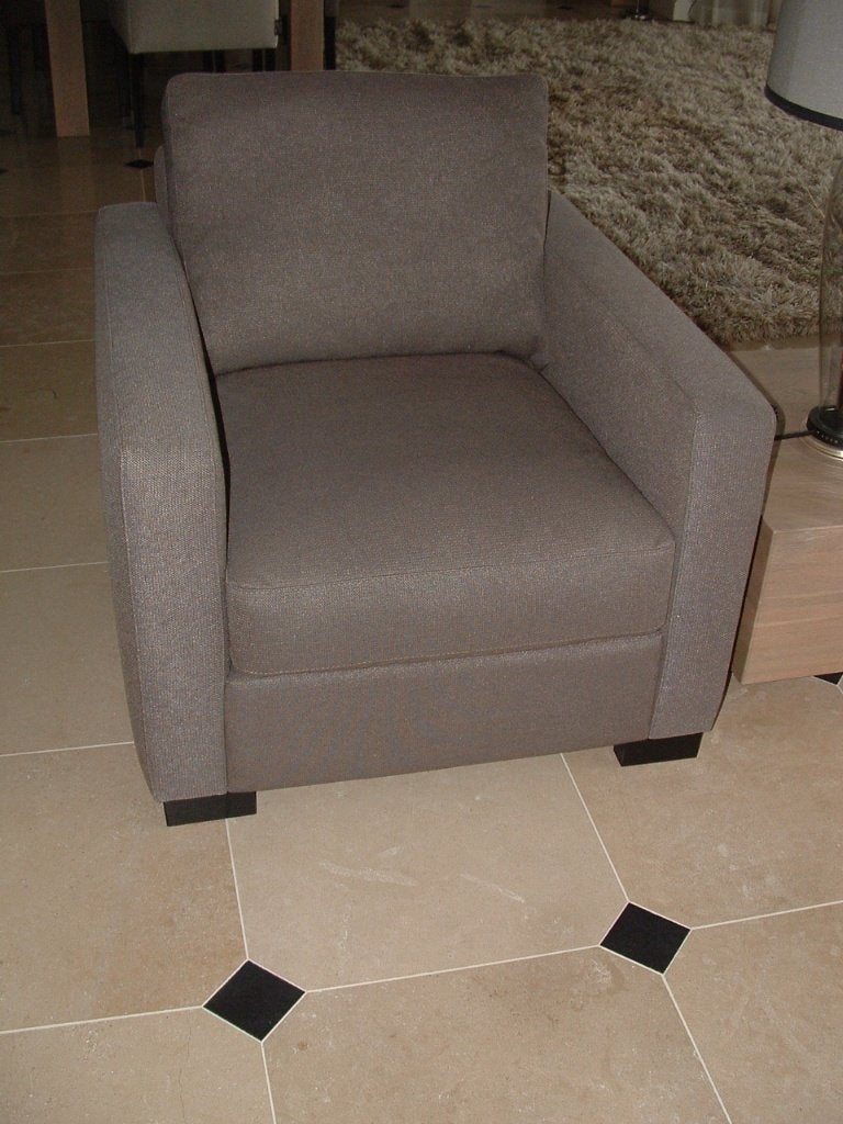 Houston fauteuil lounge Premier bruin linnen, Ophalen, Gebruikt, 75 tot 100 cm, 75 tot 100 cm