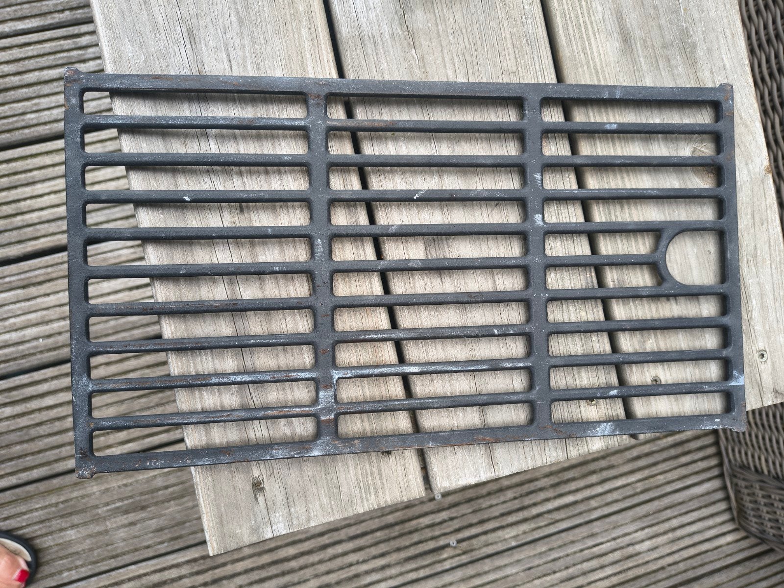 Gietijzeren grillplaat voor BBQ 40,5 x 23 cm, Ophalen of Verzenden, Zo goed als nieuw