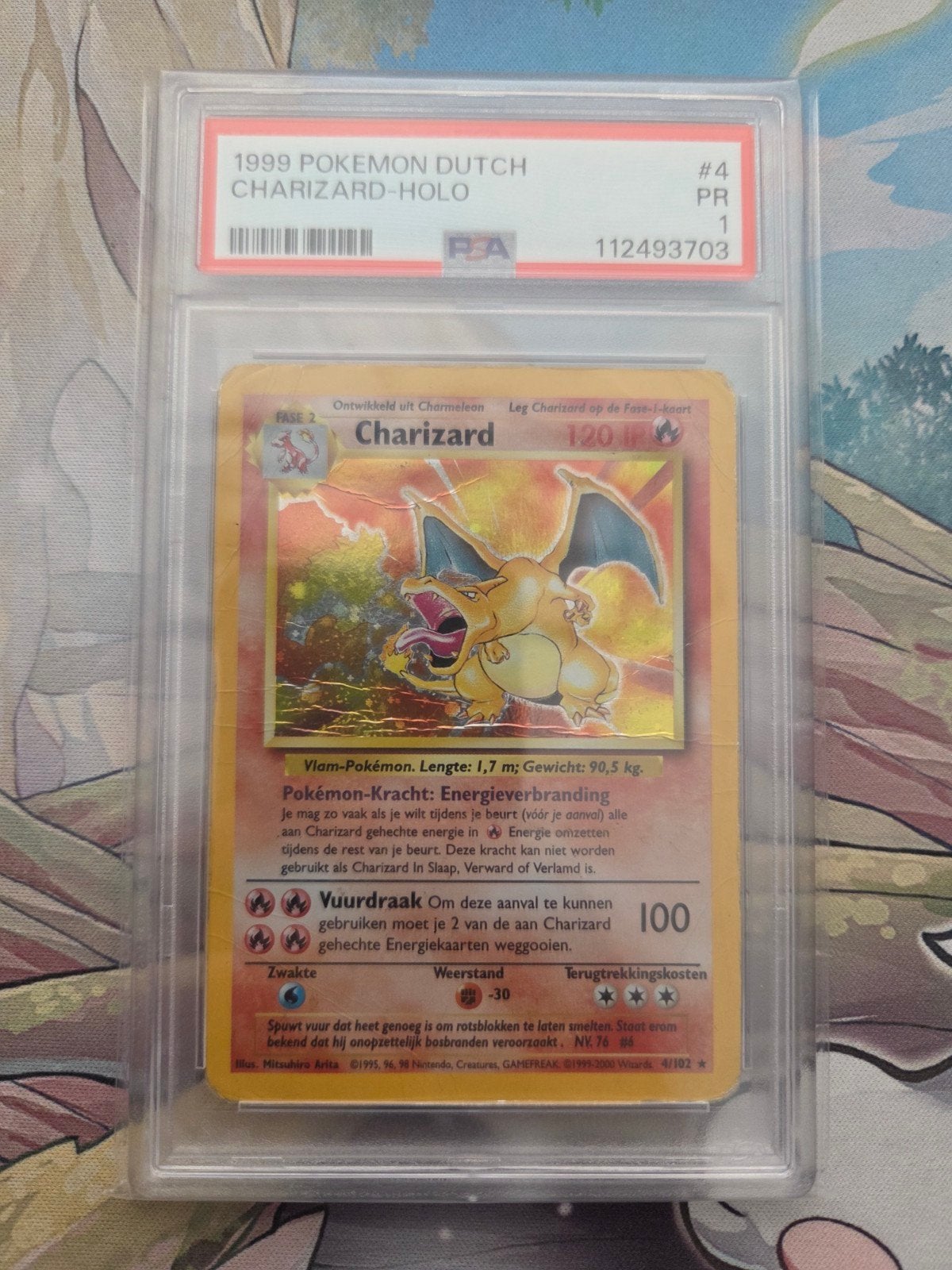 Charizard holo [Dutch] base set - PSA 1, Ophalen of Verzenden, Zo goed als nieuw