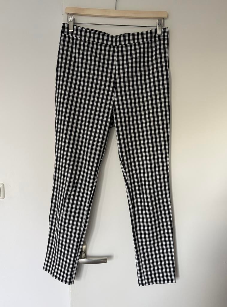 Zwart/wit geruite broek, Kleding | Dames, Maat 38/40 (M), Verzenden, Zwart, Zo goed als nieuw