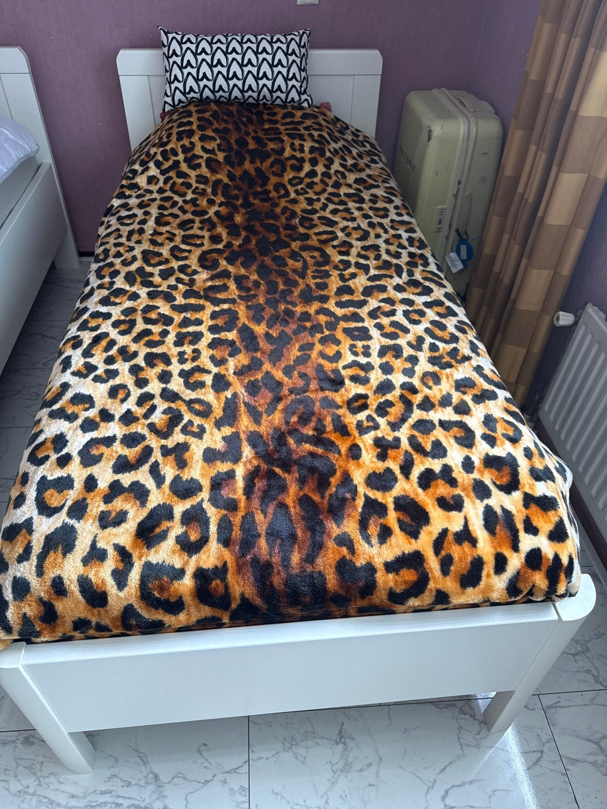 Leopard print deken - Zacht en warm, Gebruikt, Eenpersoons, Meerkleurig, Ophalen of Verzenden