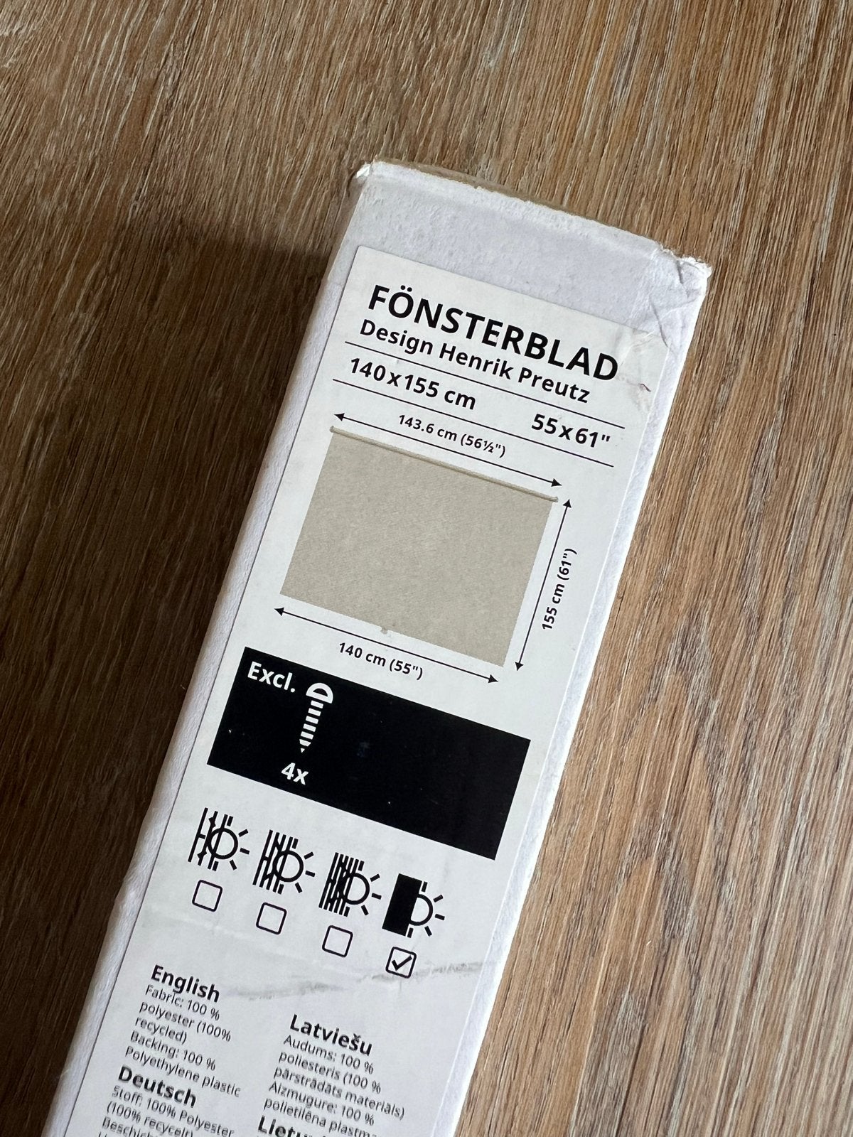 IKEA Fonsterblad rolgordijn 140x155 cm, beige, nieuw, Ophalen, 100 tot 150 cm, Beige, Nieuw