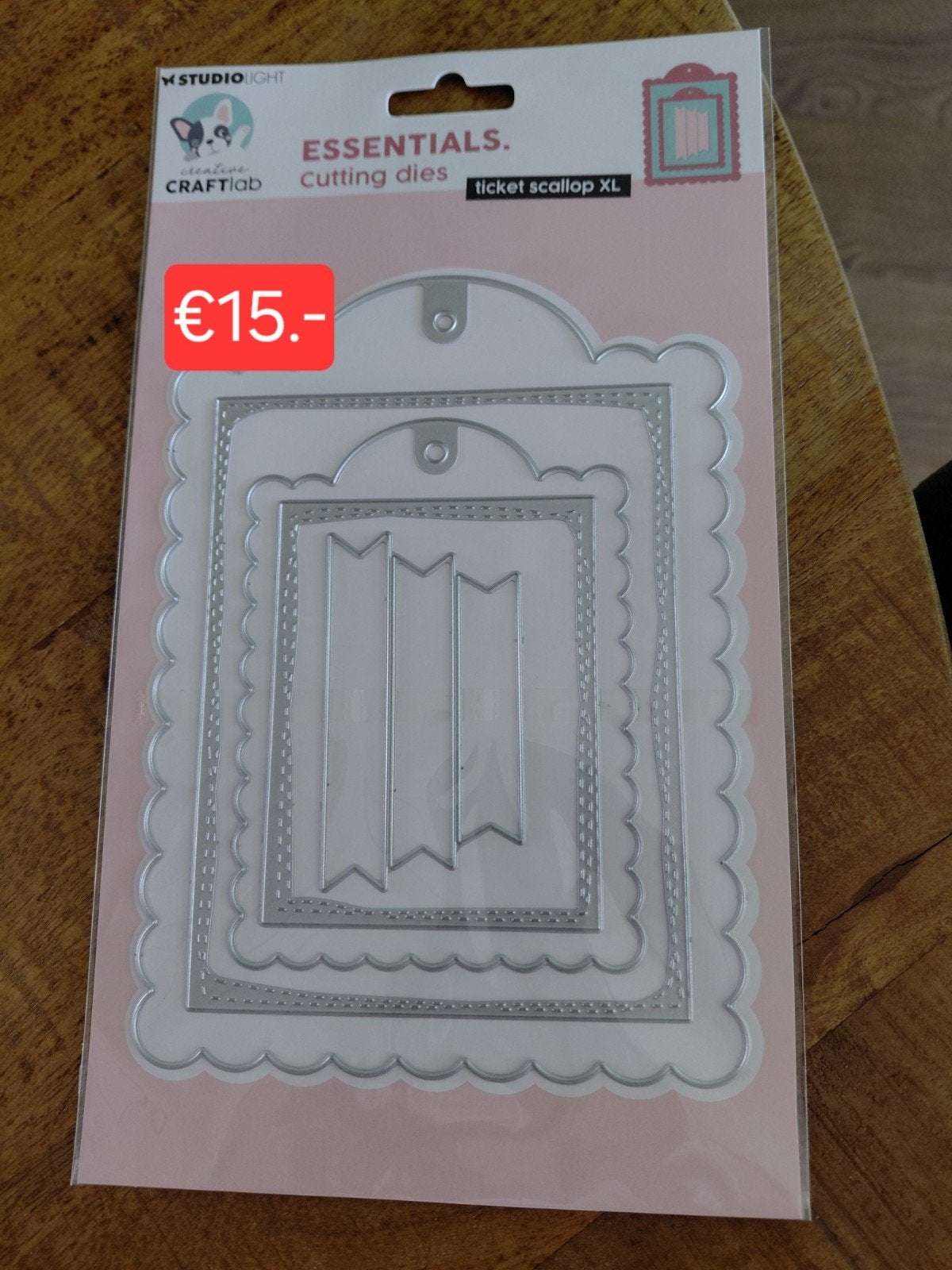 Studio Light Essentials Cutting Dies - Ticket Scallop XL, Geschikt voor snijden, Zilver, Nieuw, Overige merken
