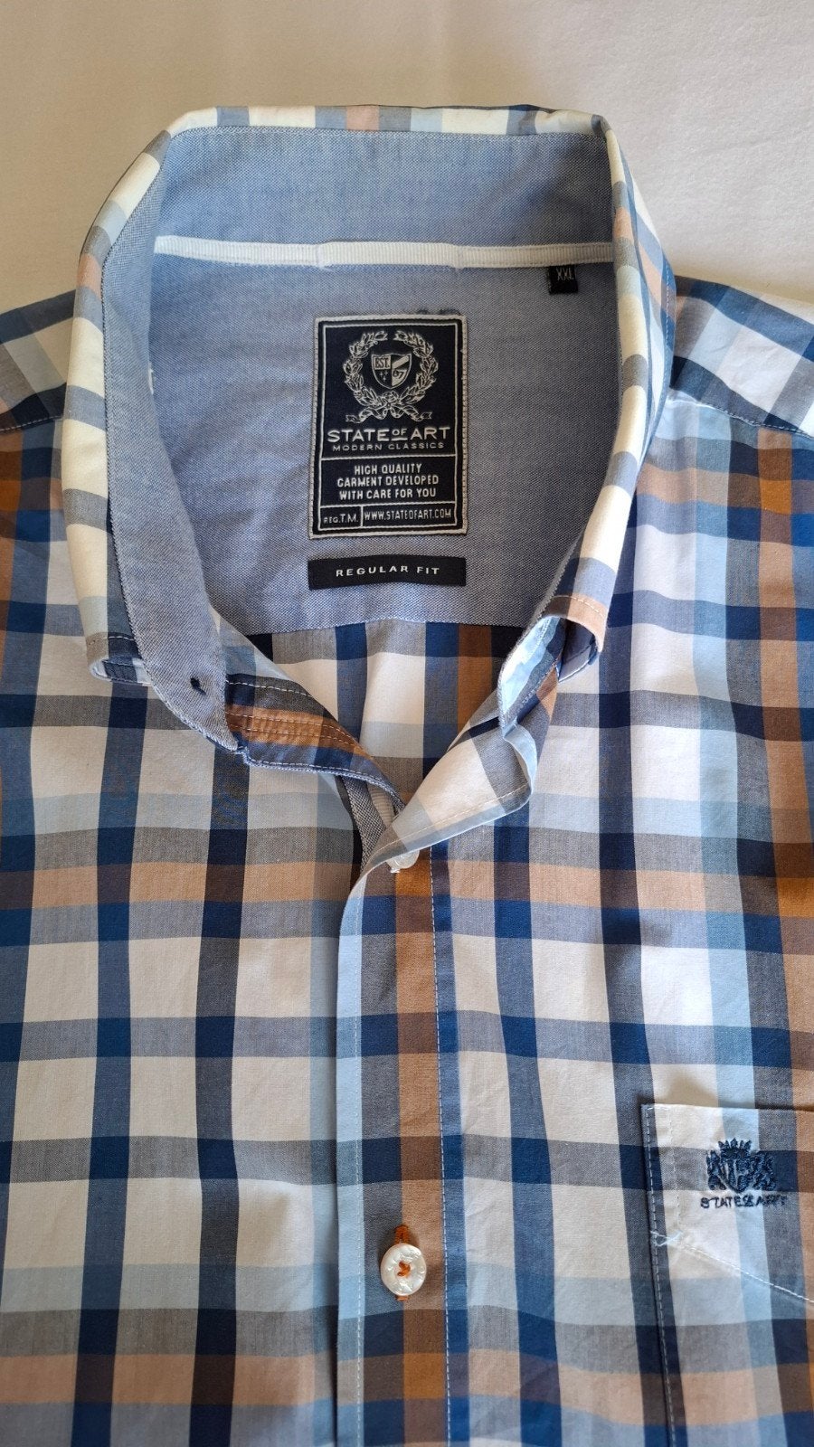 State of art Herenoverhemd maat XXL (nieuwstaat), Kleding | Heren, Overhemden, State of Art, Blauw, Ophalen of Verzenden, Zo goed als nieuw