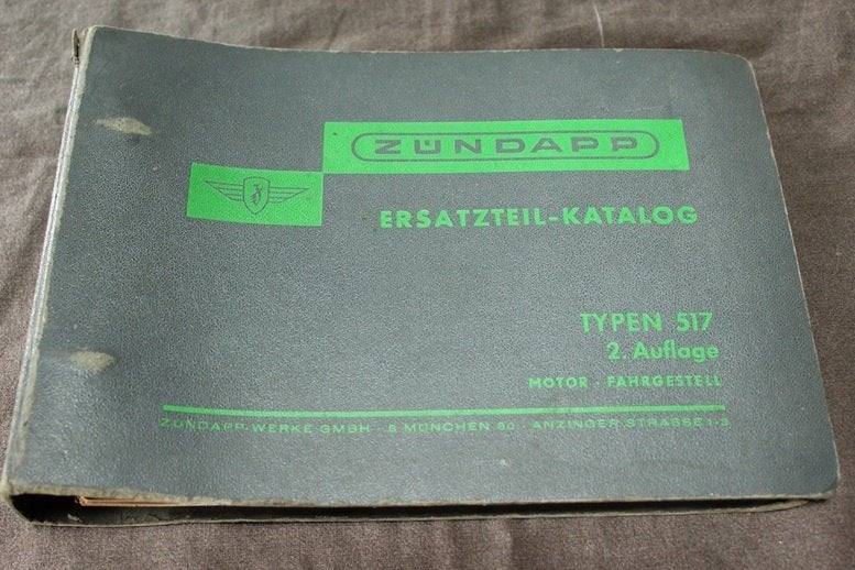 Zündapp typ 517 1970 ersatzteil katalog 3 und 5 gang C50 K50, Ophalen of Verzenden, Gebruikt