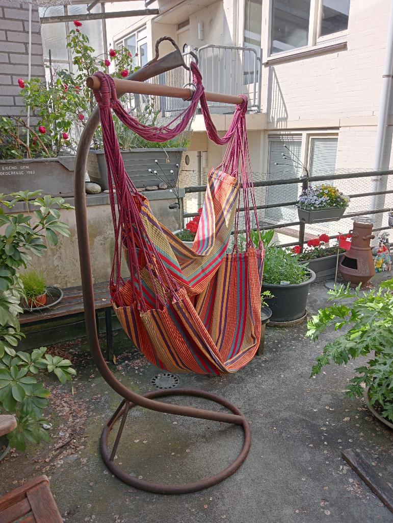 hangstoel plus standaard, Tuin en Terras, Tuinstoelen, Ophalen, Gebruikt, Overige materialen