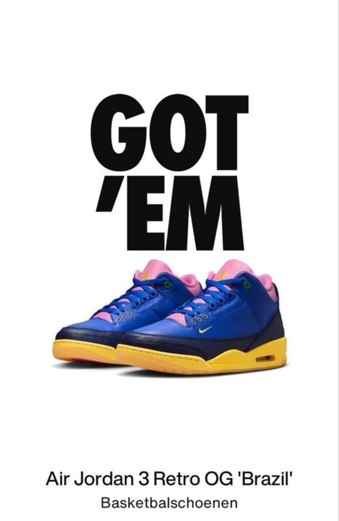 Air Jordan Retro OG Brazil 47.5, Ophalen of Verzenden, Nieuw, Overige kleuren