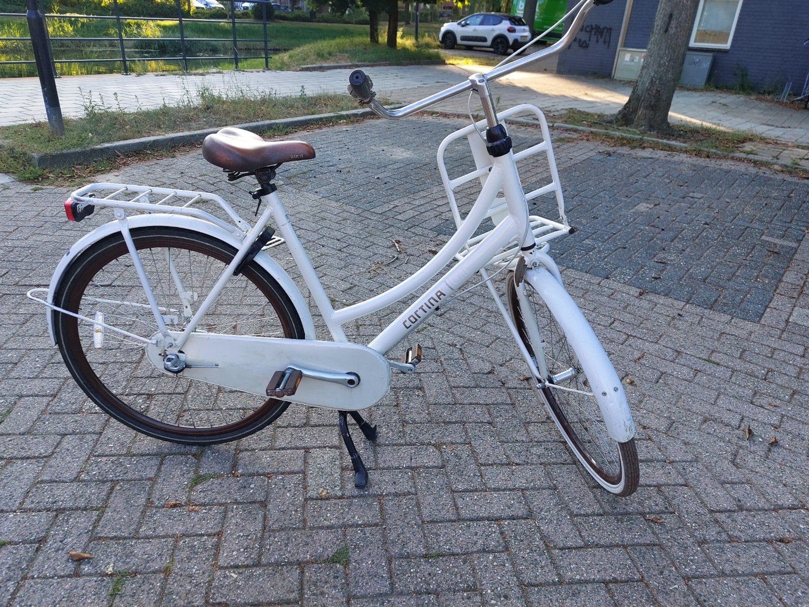 Cortina fiets met voordrager - Damesfiets, Terugtraprem, Gebruikt, 50 tot 53 cm, Ophalen