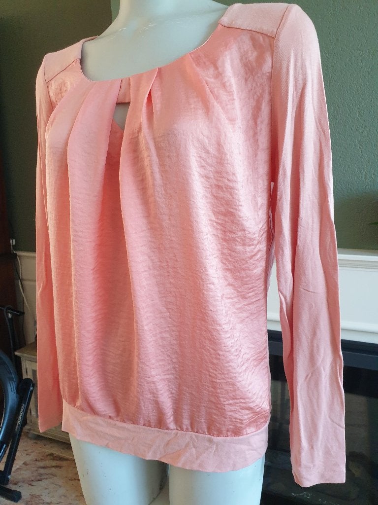 Anna oranje lange mouw top shirt S 36 topje, Maat 38/40 (M), Oranje, Lange mouw, Gedragen