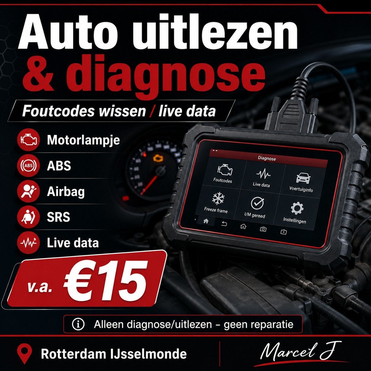 Auto uitlezen & diagnose – foutcodes wissen / live data, Ophalen