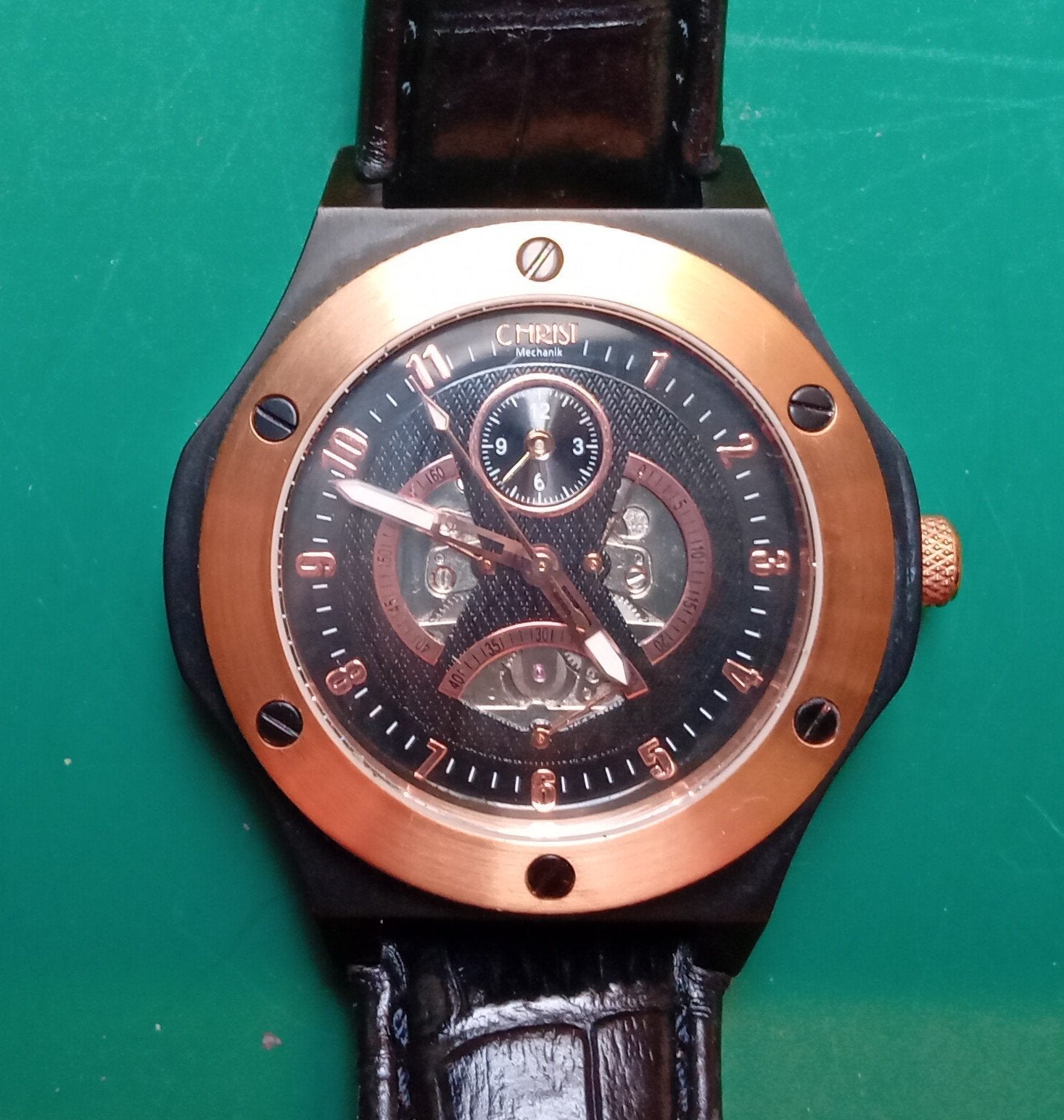 Christ mechanik, Overige merken, Leer, Staal, Polshorloge
