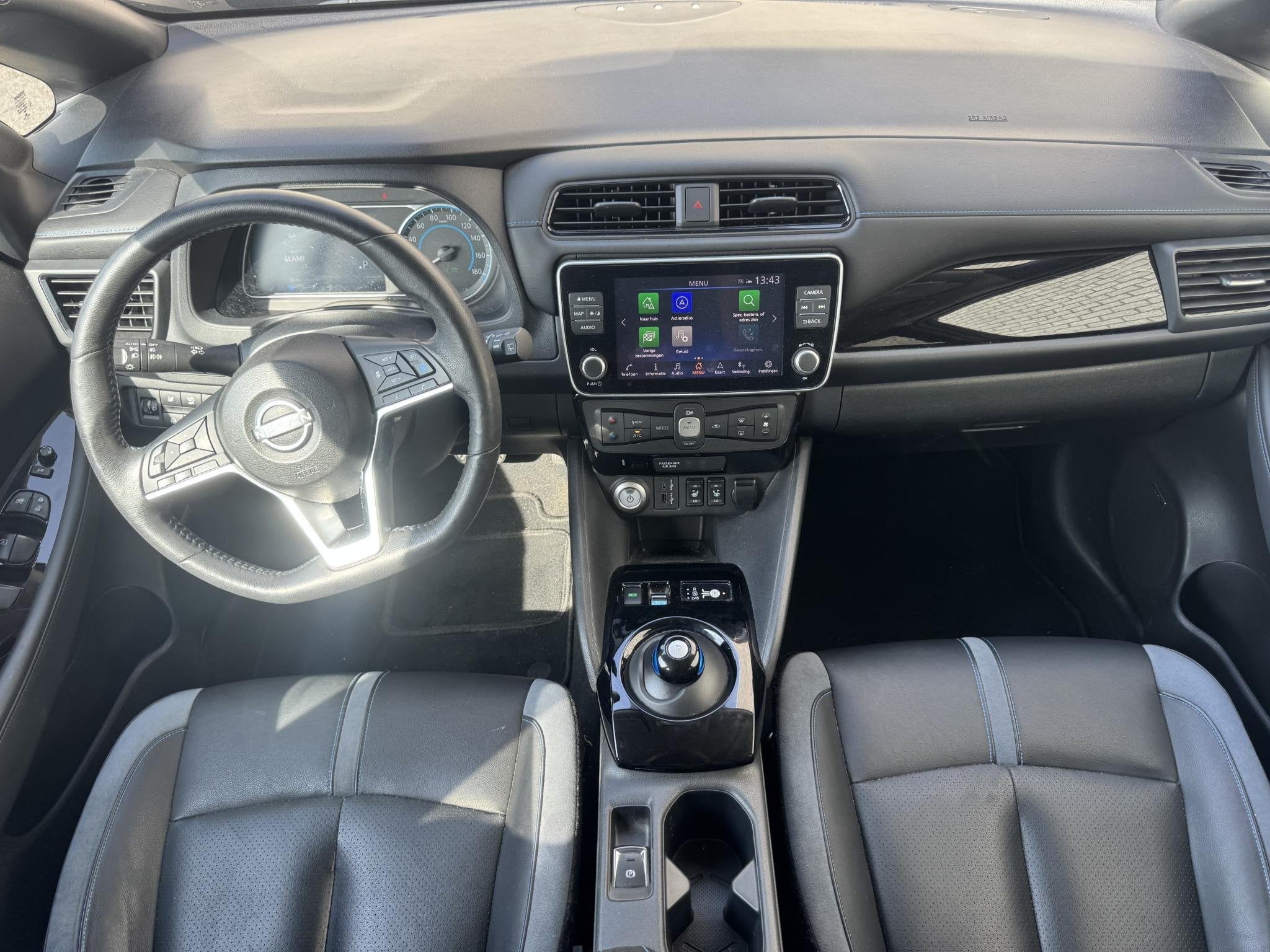 Nissan LEAF Tekna 40 kWh | 360° Camera | ProPILOT | Leder |, Auto's, Gebruikt, Huisgarantie, Blauw, Origineel Nederlands