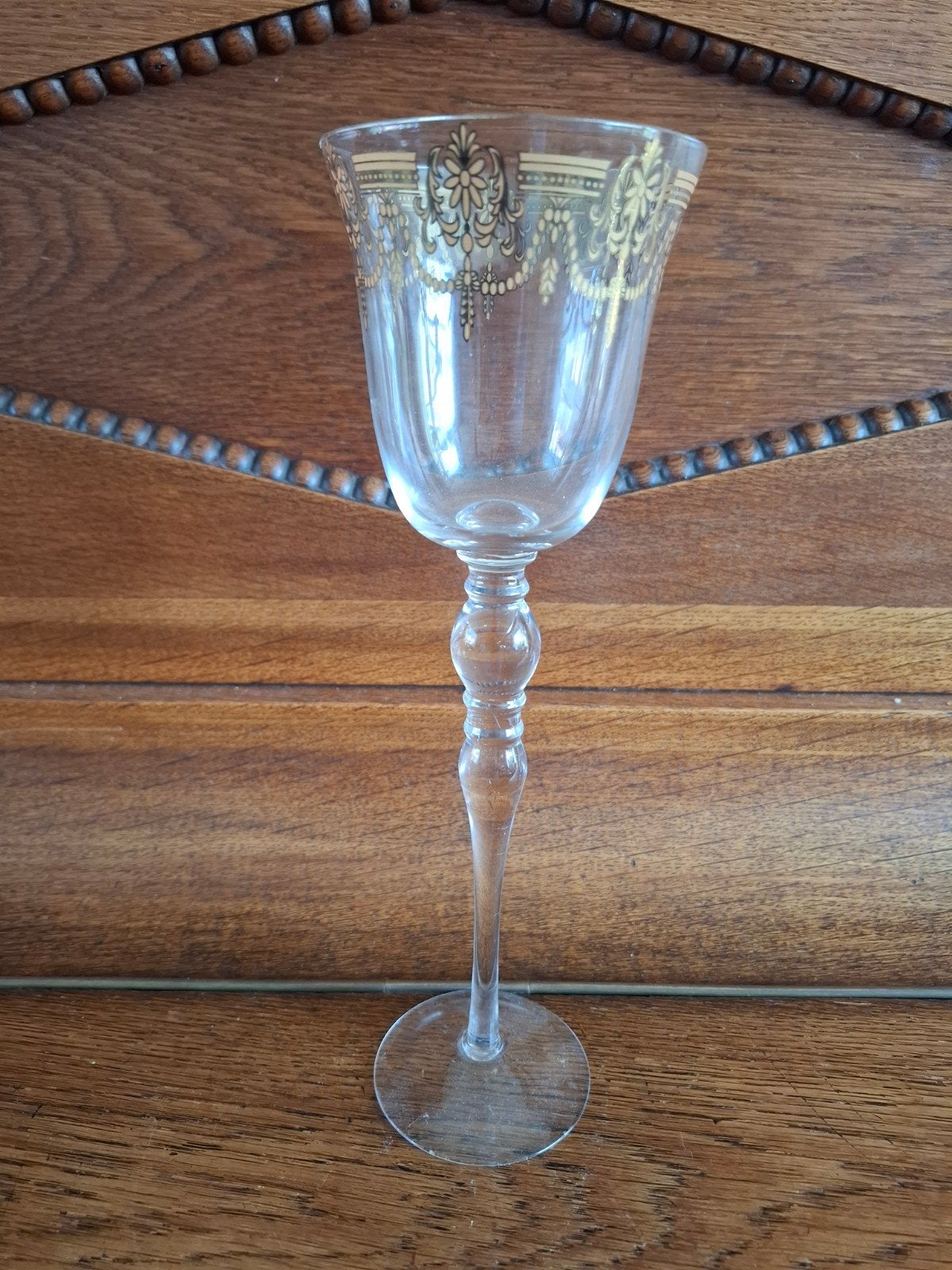 Set van 6 antieke wijnglazen met gouden decoratie, Antiek en Kunst, Ophalen of Verzenden
