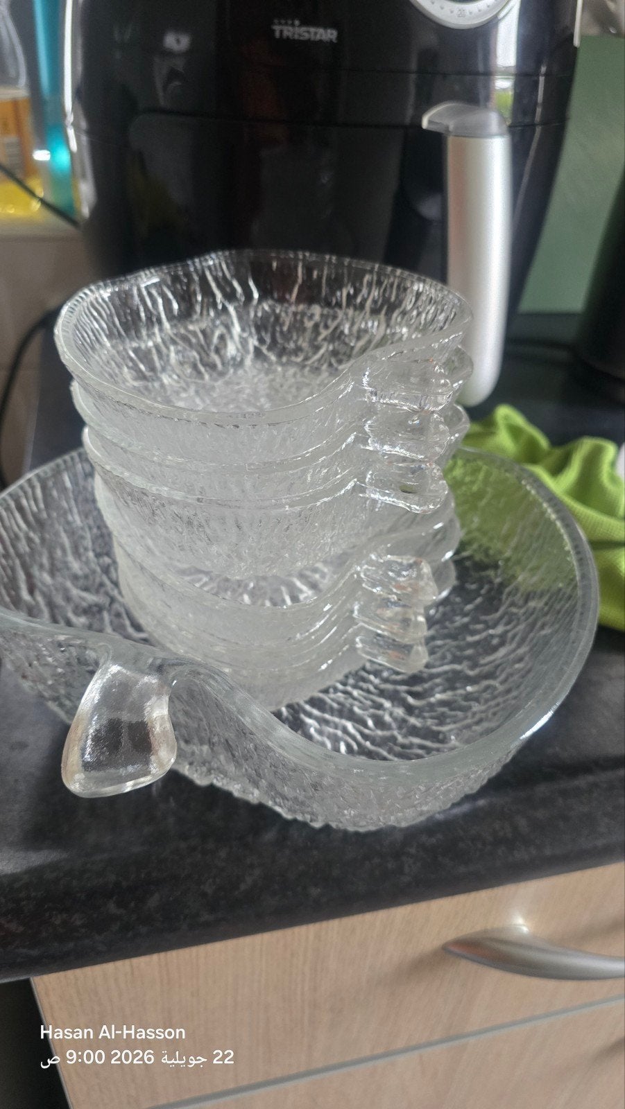 Glazen schalen set - appelvormig, Antiek en Kunst, Ophalen of Verzenden