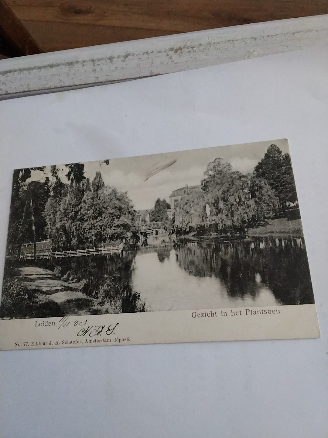 Oude Ansichtkaart Leiden - Gezicht in het Plantsoen, Ophalen of Verzenden, Voor 1920, Gelopen, Zuid-Holland