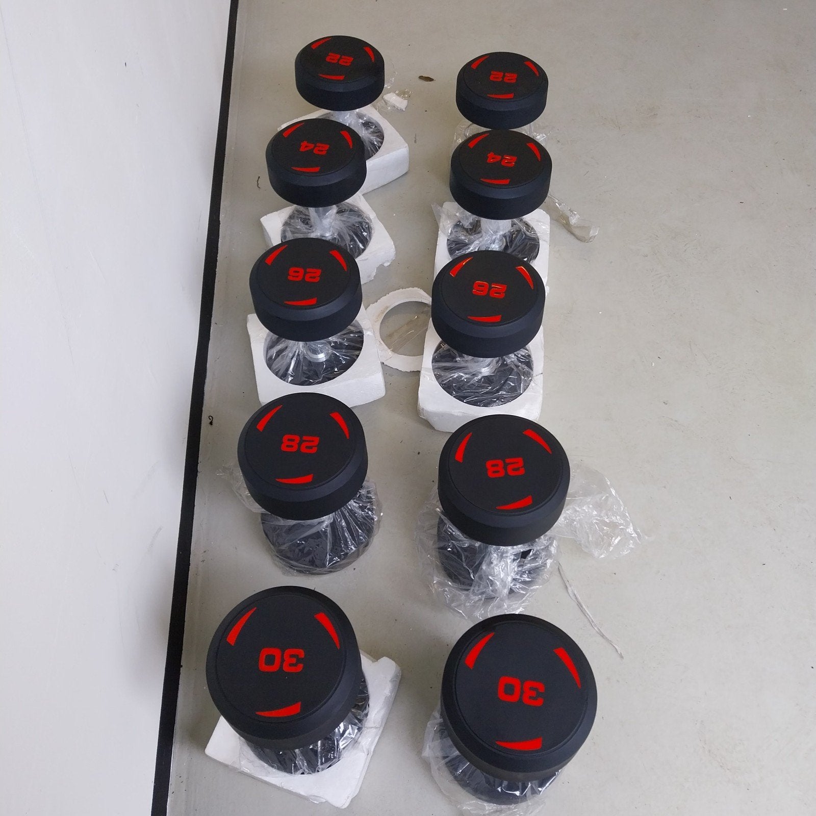 Nieuwe Urethane Dumbells 22 kilo tot 30 kilo, Ophalen, Dumbbell