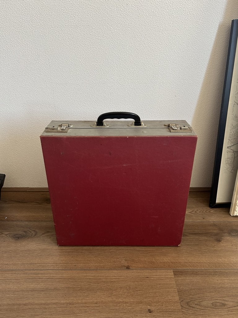 vintage vinyl koffer vinylplaat 70s, Cd's en Dvd's, Vinyl Singles, Ophalen, Gebruikt