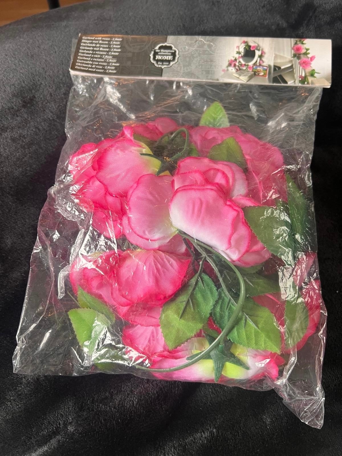 Roze bloemenguirlande - 2.9m - Nieuw in verpakking, Binnen, Overige typen, Roze, Nieuw