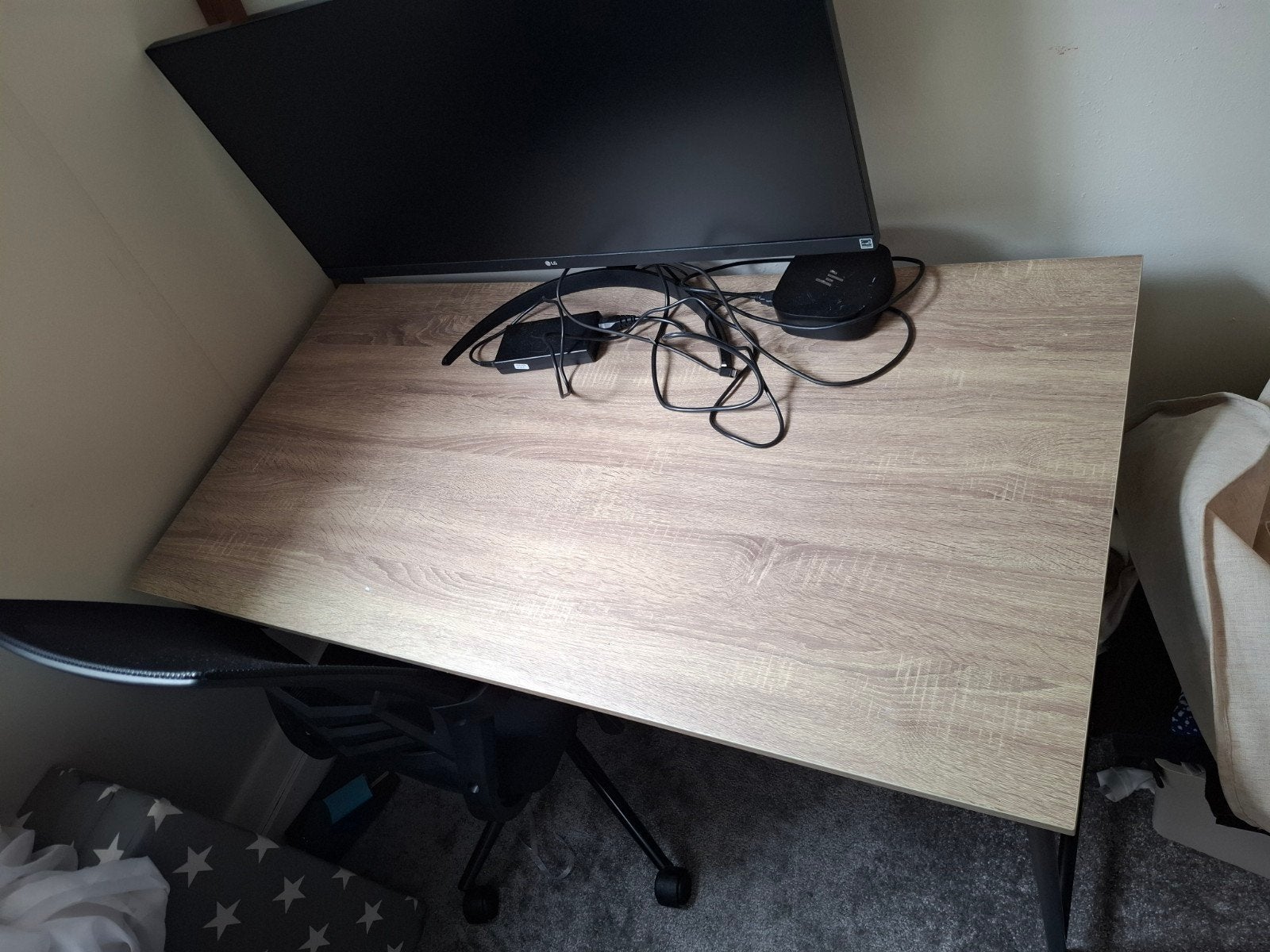 Bureau met stalen poten - 120x60cm, Ophalen, Gebruikt, Metaal, Overige typen