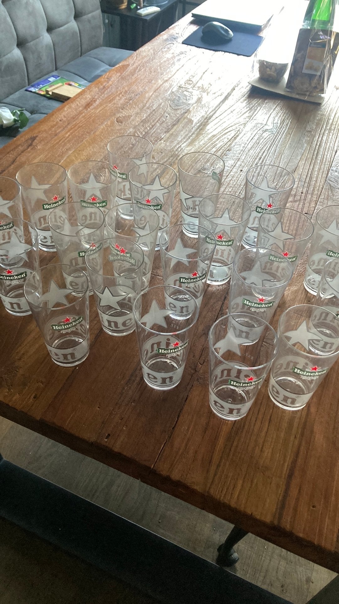 Te koop Heineken plastic bierglazen, Ophalen of Verzenden, Zo goed als nieuw, Overige typen