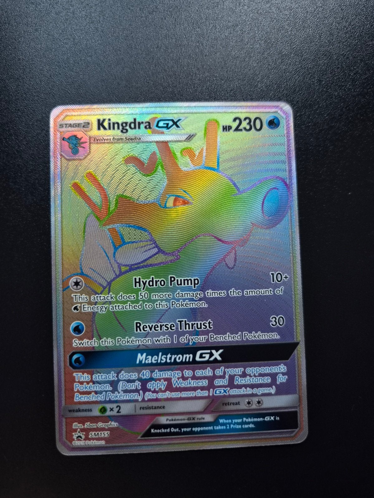 Kingdra SM155 Pokemon Promo, Ophalen of Verzenden, Zo goed als nieuw, Booster, Foil