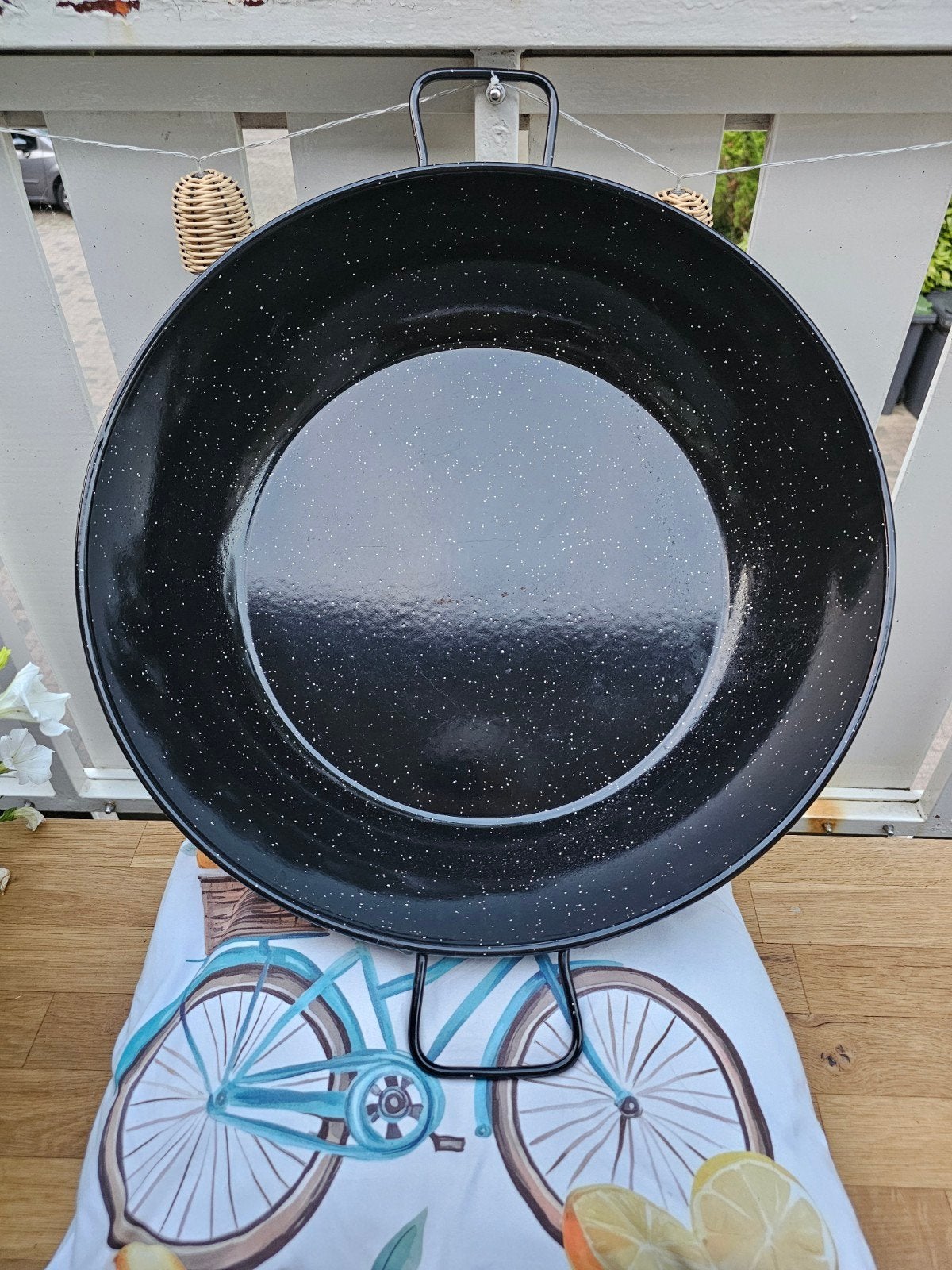 Grote geëmailleerde pan / paellapan – Ø 50 cm, Huis en Inrichting, Ophalen, Zo goed als nieuw, Emaille