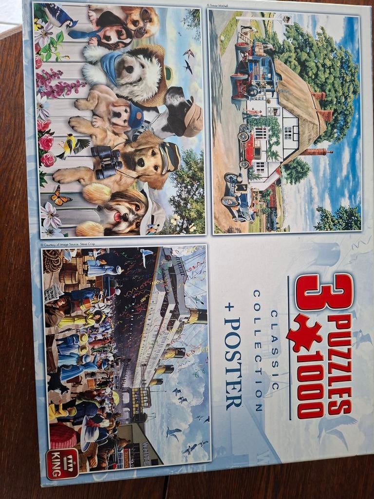3 Puzzels van 1000 stukjes, Ophalen of Verzenden, 500 t/m 1500 stukjes, Zo goed als nieuw