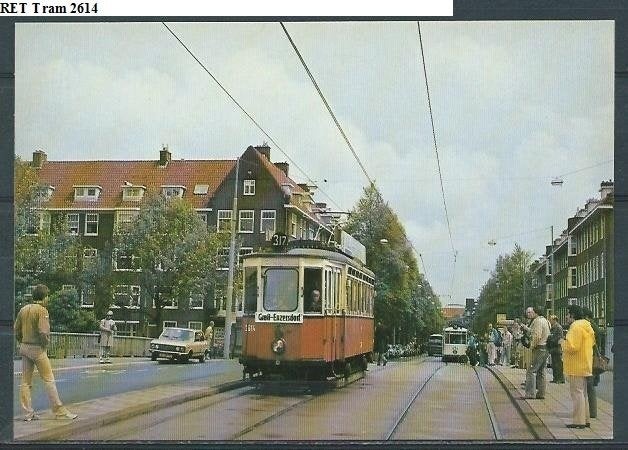 Amsterdam 824 Wenen Tram 2614 Ansichtkaart Tram t-96, Verzamelen, Ophalen of Verzenden, Zo goed als nieuw, Tram, Kaart of Prent