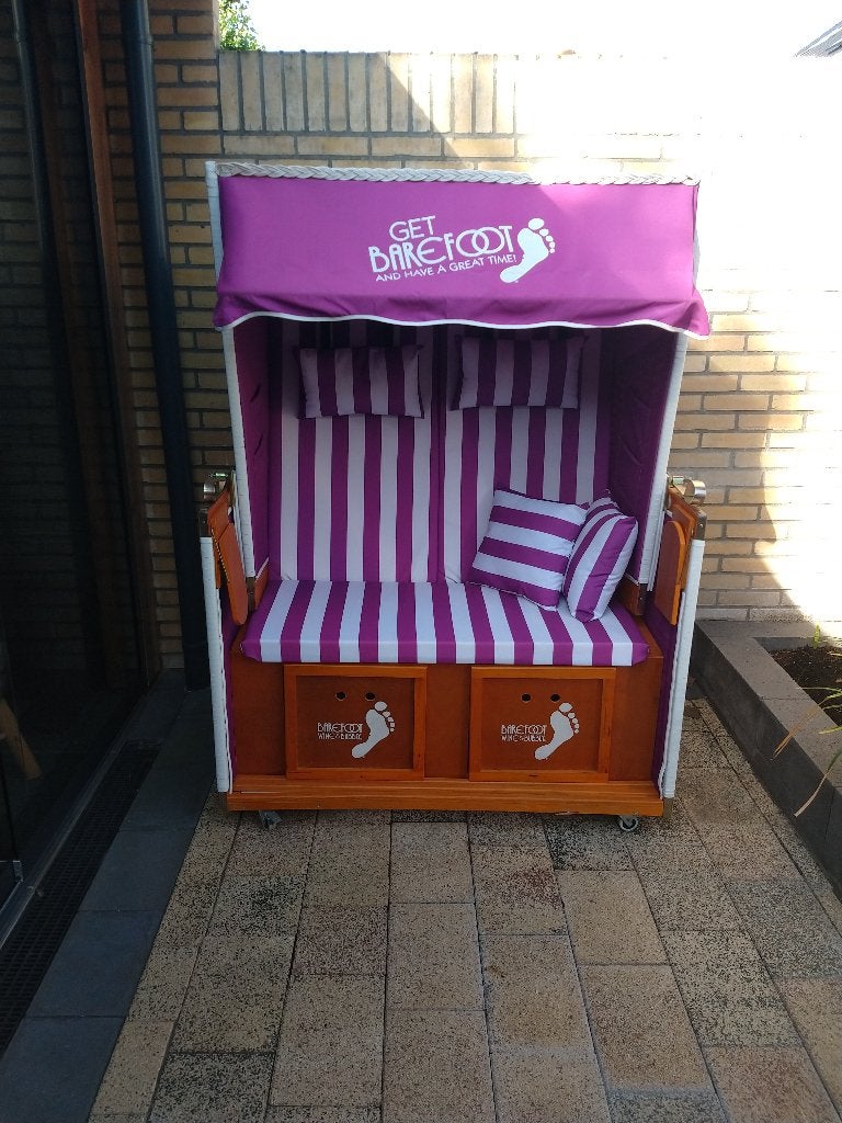 Strandkorf, Ophalen, Zo goed als nieuw, Hout, Verstelbaar