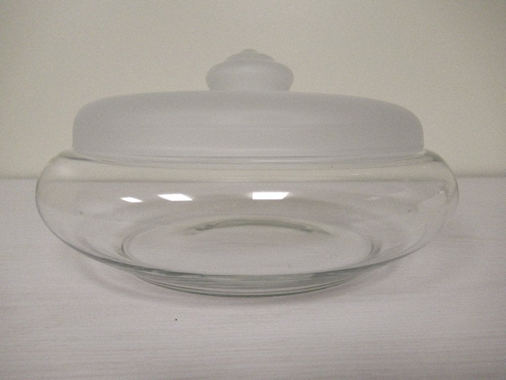 Schaal met deksel voor bonbons of koekjes, Voorraadpot, Ophalen of Verzenden, Zo goed als nieuw, Glas