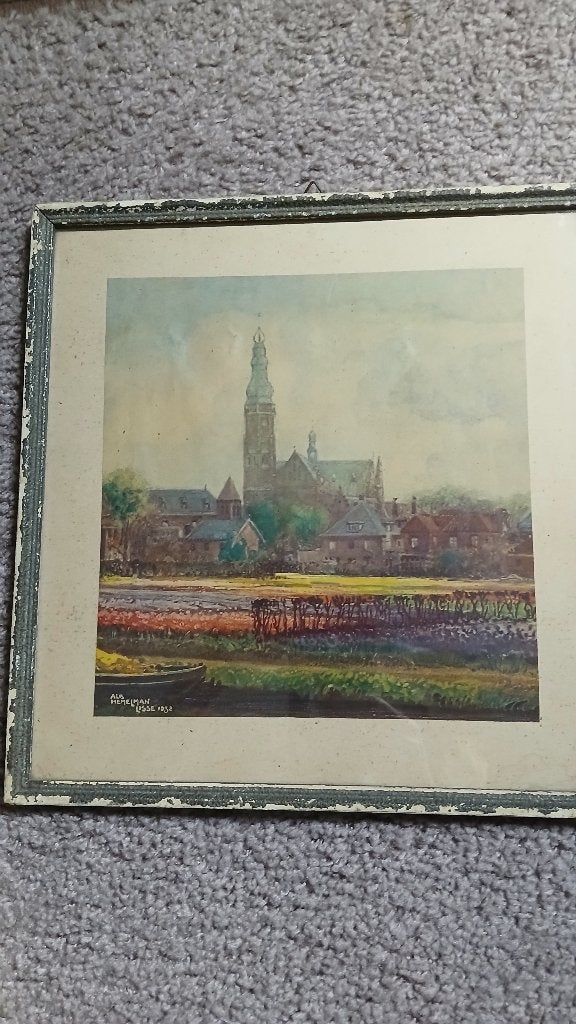schilderijtje Albert Hemelman, Ophalen of Verzenden, Landschap, Overige technieken