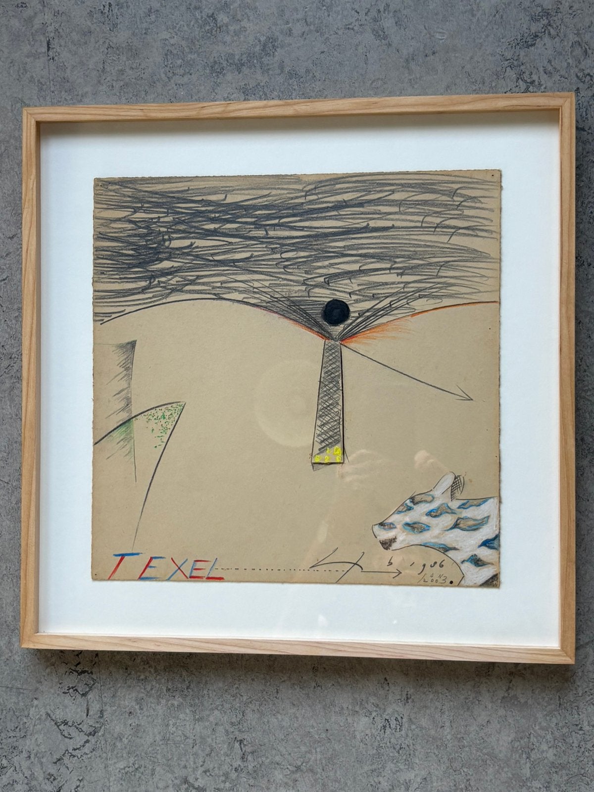 Han Bennink, gouache ‘Texel’, Antiek en Kunst, Ophalen