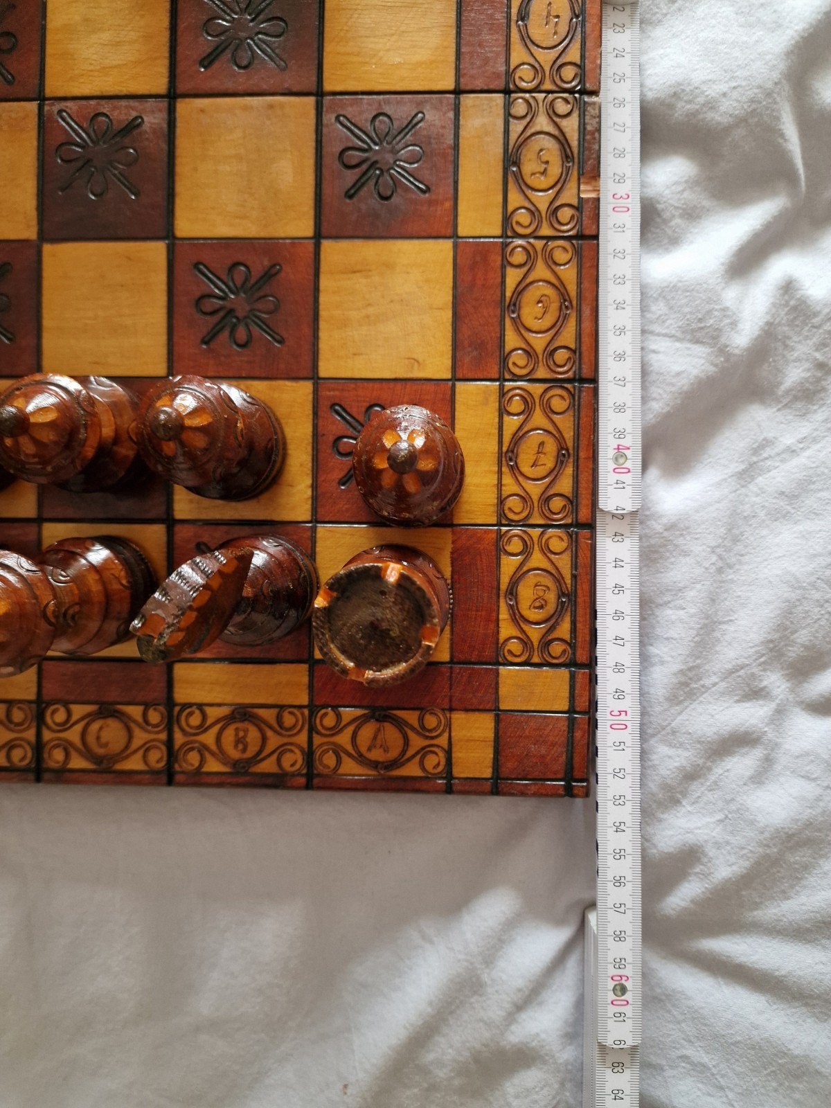 Uniek handgemaakt schaakspel - Grote, decoratieve stukken, Ophalen of Verzenden, Gebruikt