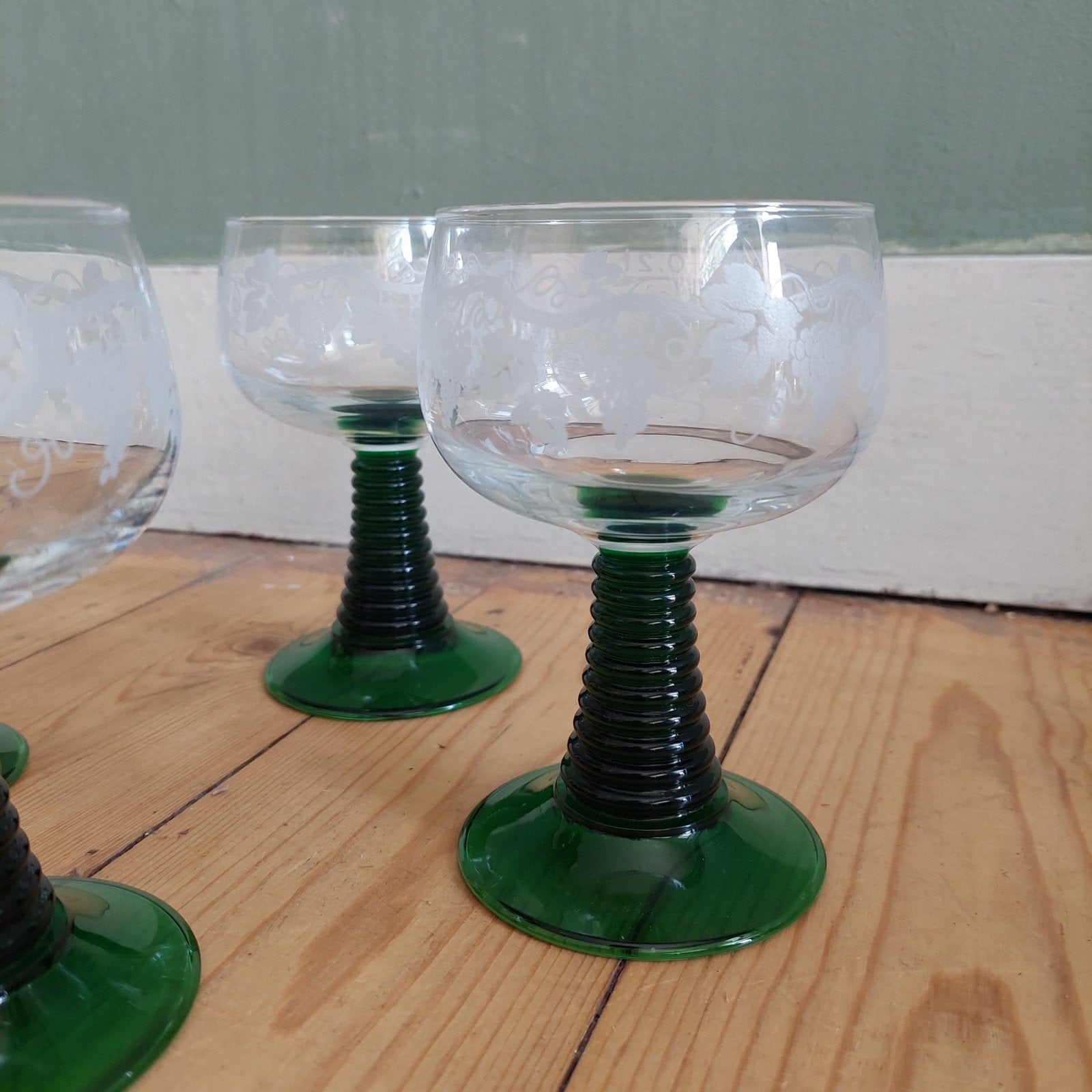 Lucky Vintage set van 4 grote roemers of moezelglazen, Verzamelen, ., Overige typen, Ophalen of Verzenden, Zo goed als nieuw