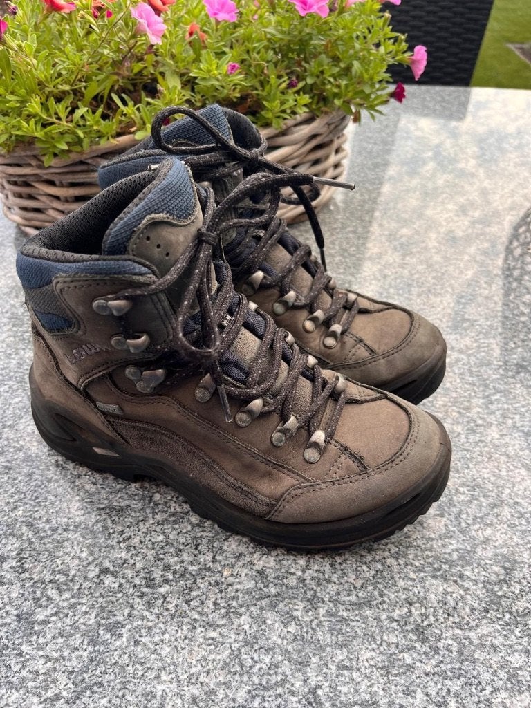 Lowa Renegade Mid GTX wandelschoenen maat 37 – GORE-TEX, Gedragen, Lowa, Blauw, Wandelschoenen