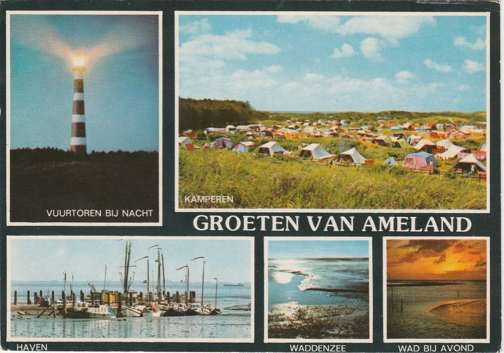 AMELAND Vuurtoren Camping Haven Groeten, Verzenden, 1980 tot heden, Gelopen, Waddeneilanden