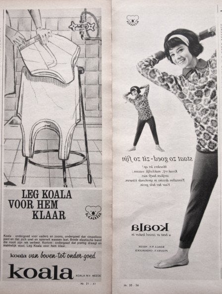55+ vintage reclames kleding mode 54-71 fashion ondergoed, Ophalen of Verzenden, Gebruikt