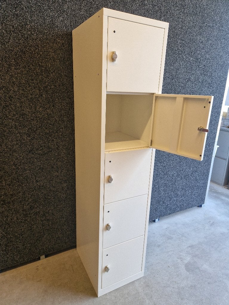 Lockerkast met 5 kluisjes Wit (zgan), Huis en Inrichting, Ophalen, Zo goed als nieuw, Modern