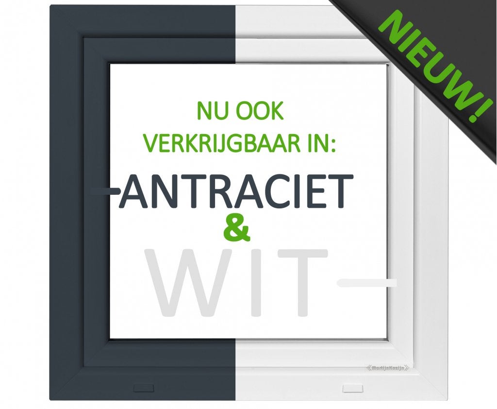 Kunststof antraciet draaikiep kozijn b80 x h80 RAL7016