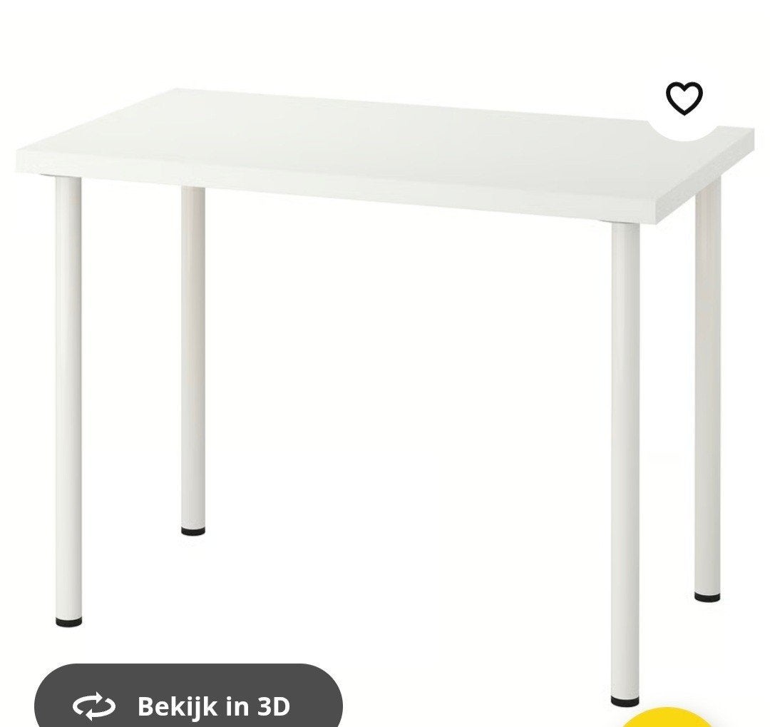Ikea bureau  hooglans wit, Ophalen, Gebruikt