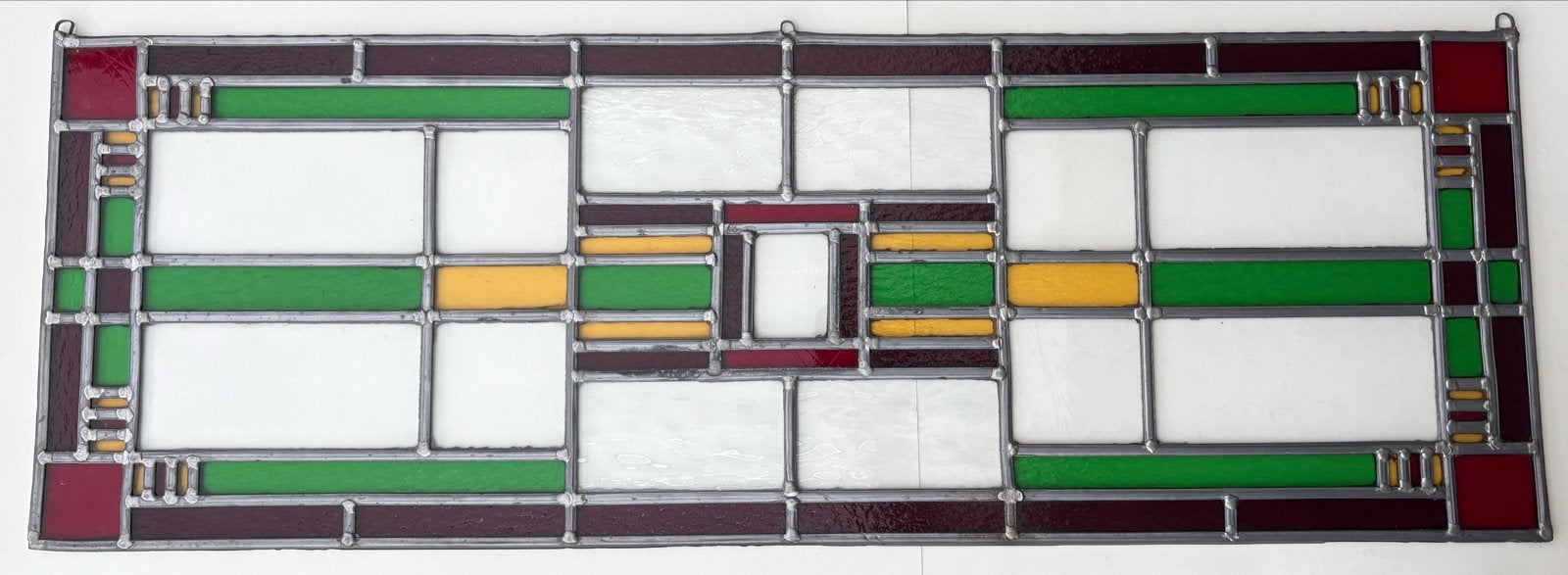 Glas-in-lood raamhanger Jaren '30 stijl, 103x35cm, Huis en Inrichting, Ophalen, Gebruikt, Meerkleurig, Klassiek