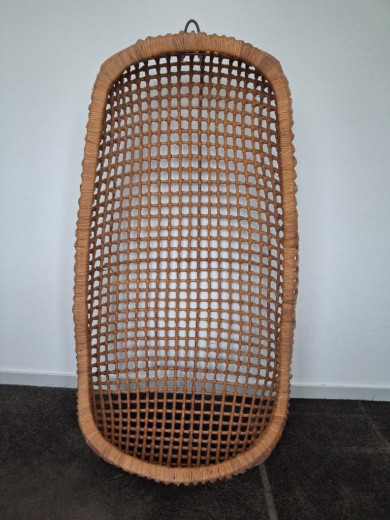 VINTAGE Rotan Dutch Design Hanging Egg Chair jaren 60, Ophalen