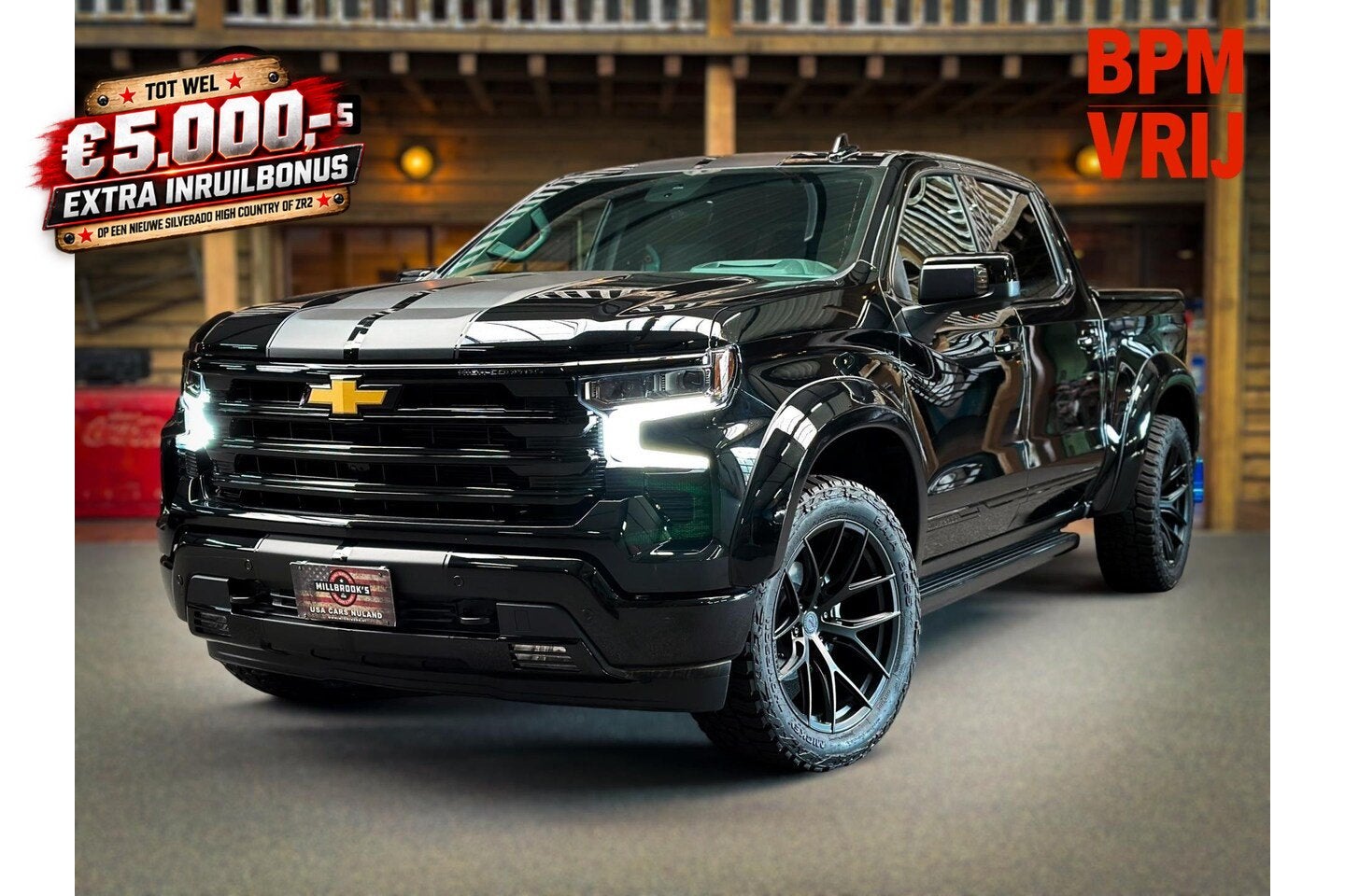 Chevrolet Silverado High Country Black Edition Widebody 6.2, Auto's, Automaat, 8 cilinders, Zwart, Leder
