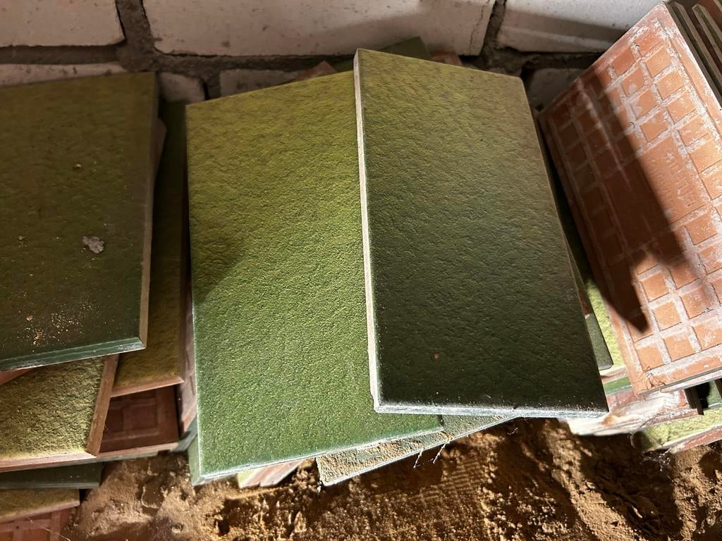 Vintage Groene Tegels - Uniek voor uw Interieur, Ophalen, Nieuw, Minder dan 20 cm, Minder dan 20 cm
