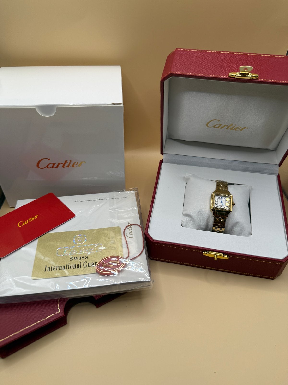 Cartier Panthère Horloge Goud met Diamanten, Overige merken, Polshorloge, Nieuw, Ophalen of Verzenden