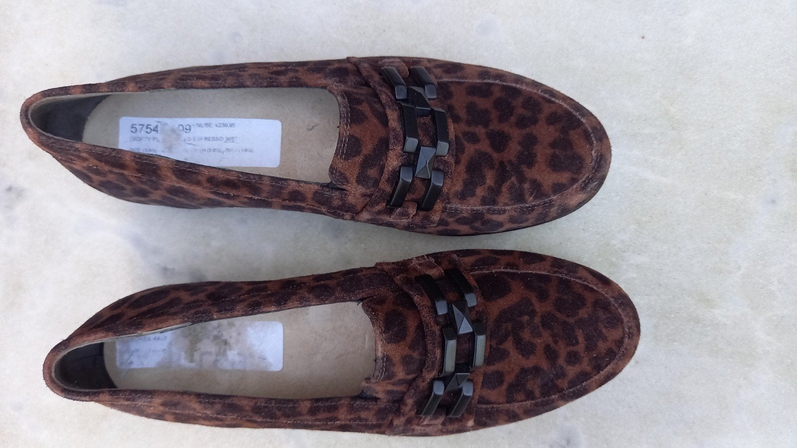 DUREA LEREN INSTAPPERS LOAFERS MAAT 4 5 H/ 37 5., Kleding | Dames, Bruin, DUREA., Instappers, Ophalen of Verzenden