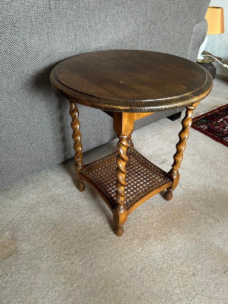 Vintage eiken ronde tafeltje eiken, Ophalen