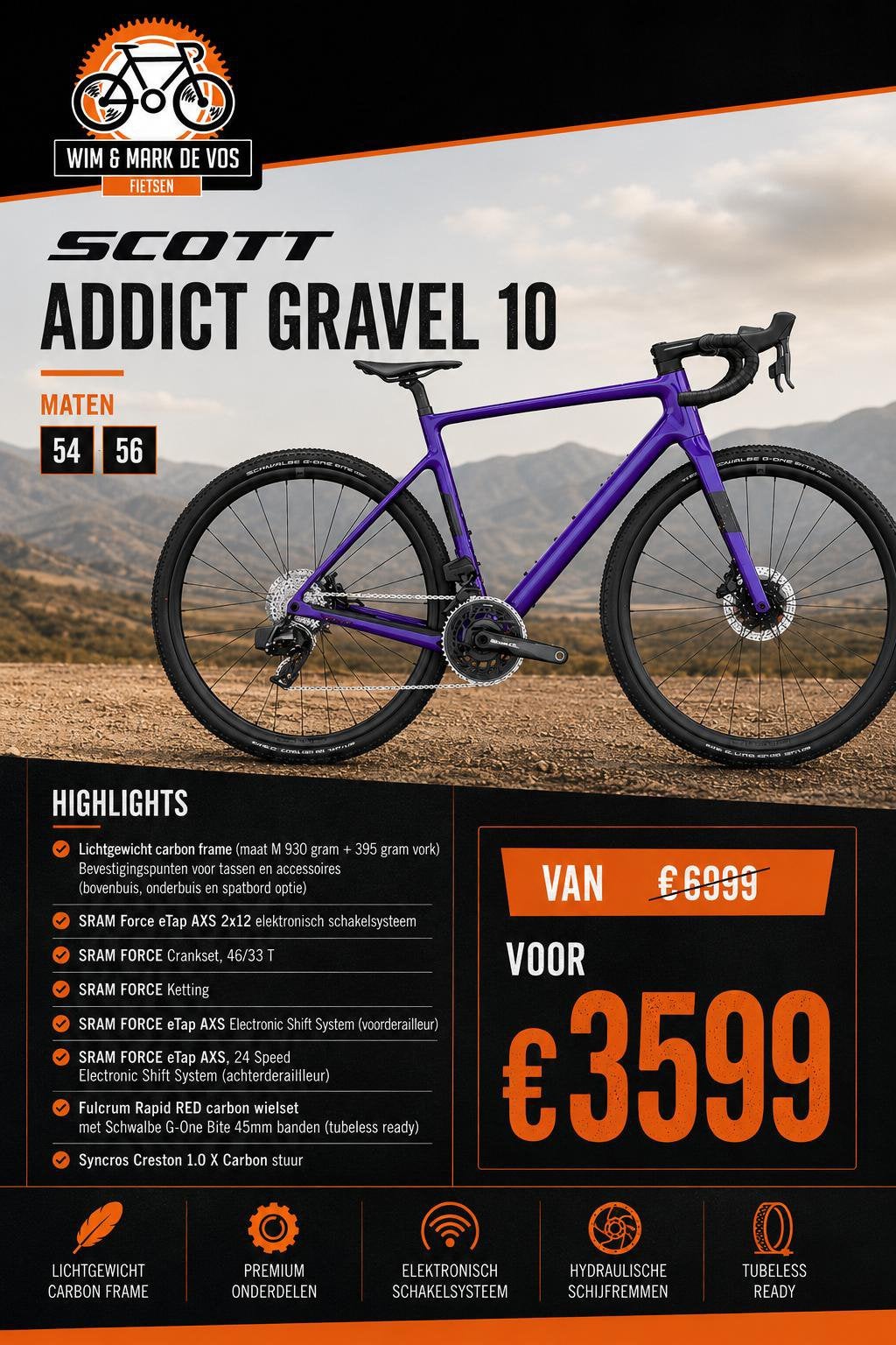 Nergens goedkoper ! Nieuwe Scott addict 10 gravel €3599,-, Fietsen en Brommers, Aluminium, Zo goed als nieuw, Meer dan 20 versnellingen